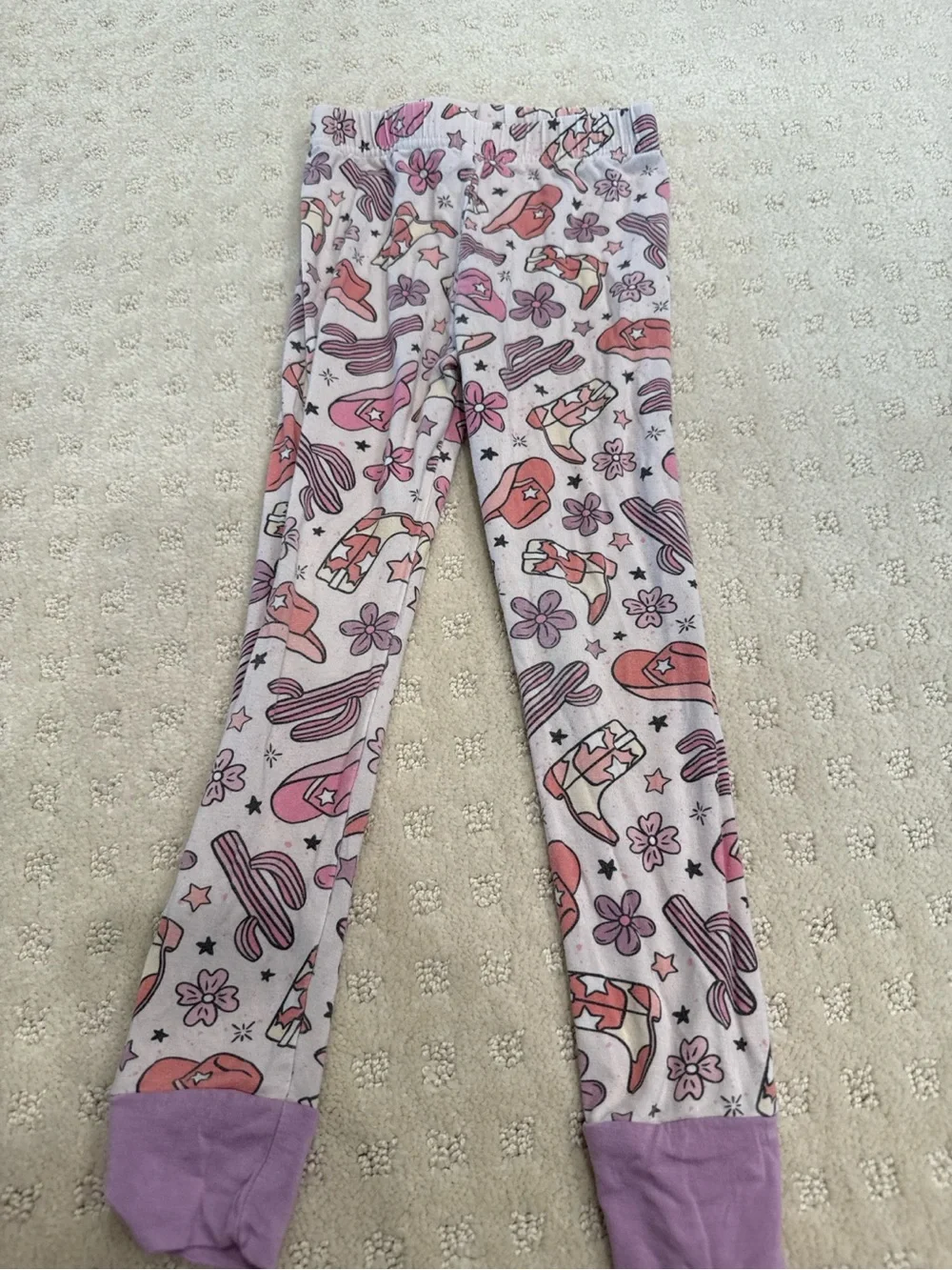 Caden Lane Bamboo Pajama Set 3T Pink Cowgirl Western Boots Hats Cactus